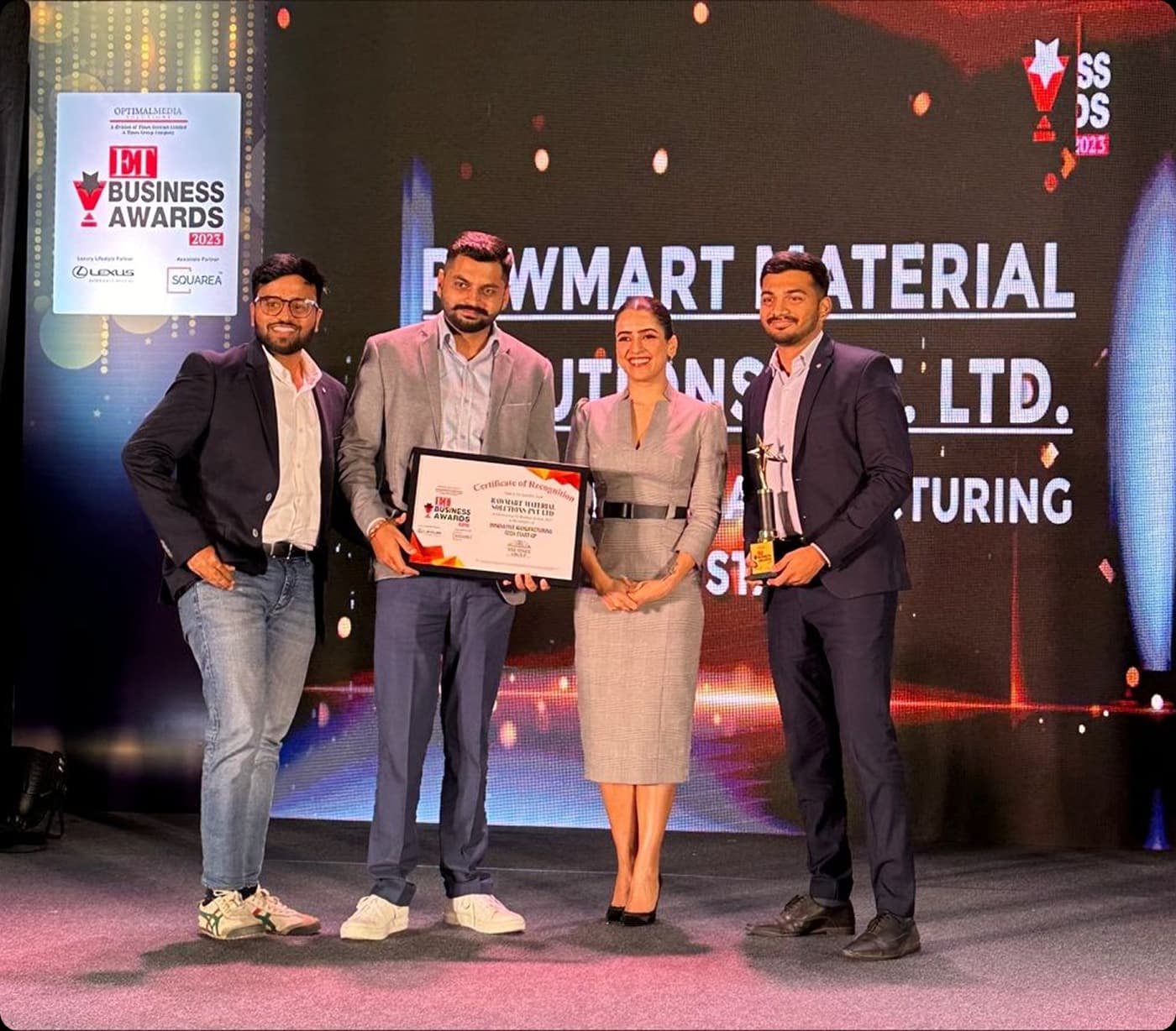 ET Business Awards 2023 — Co-founder felicitated for building Rawmart into India's integrated industrial ecosystem